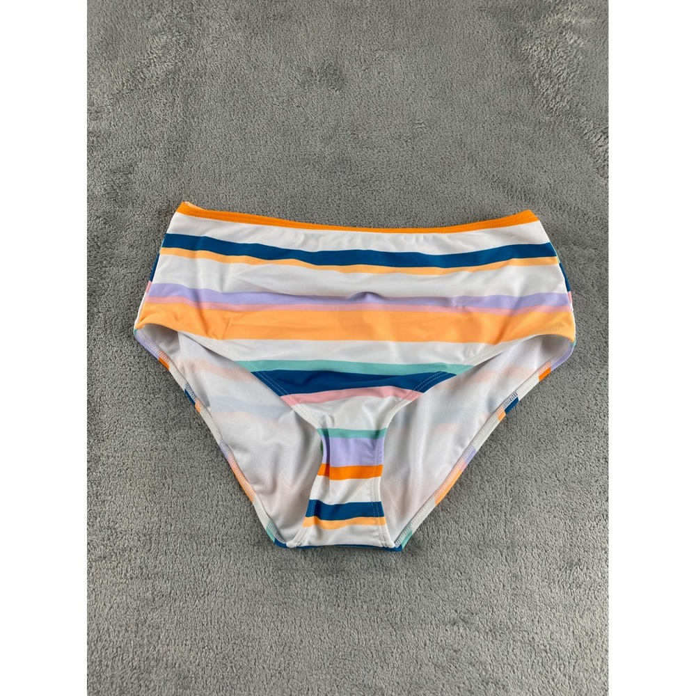 GB High Waist Swimsuit Bottoms Bikini‎ Beach Pool Multi Stripe Size M